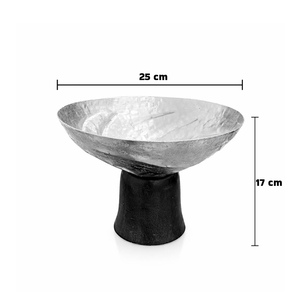 وعاء بقاعدة خشبية - وسط