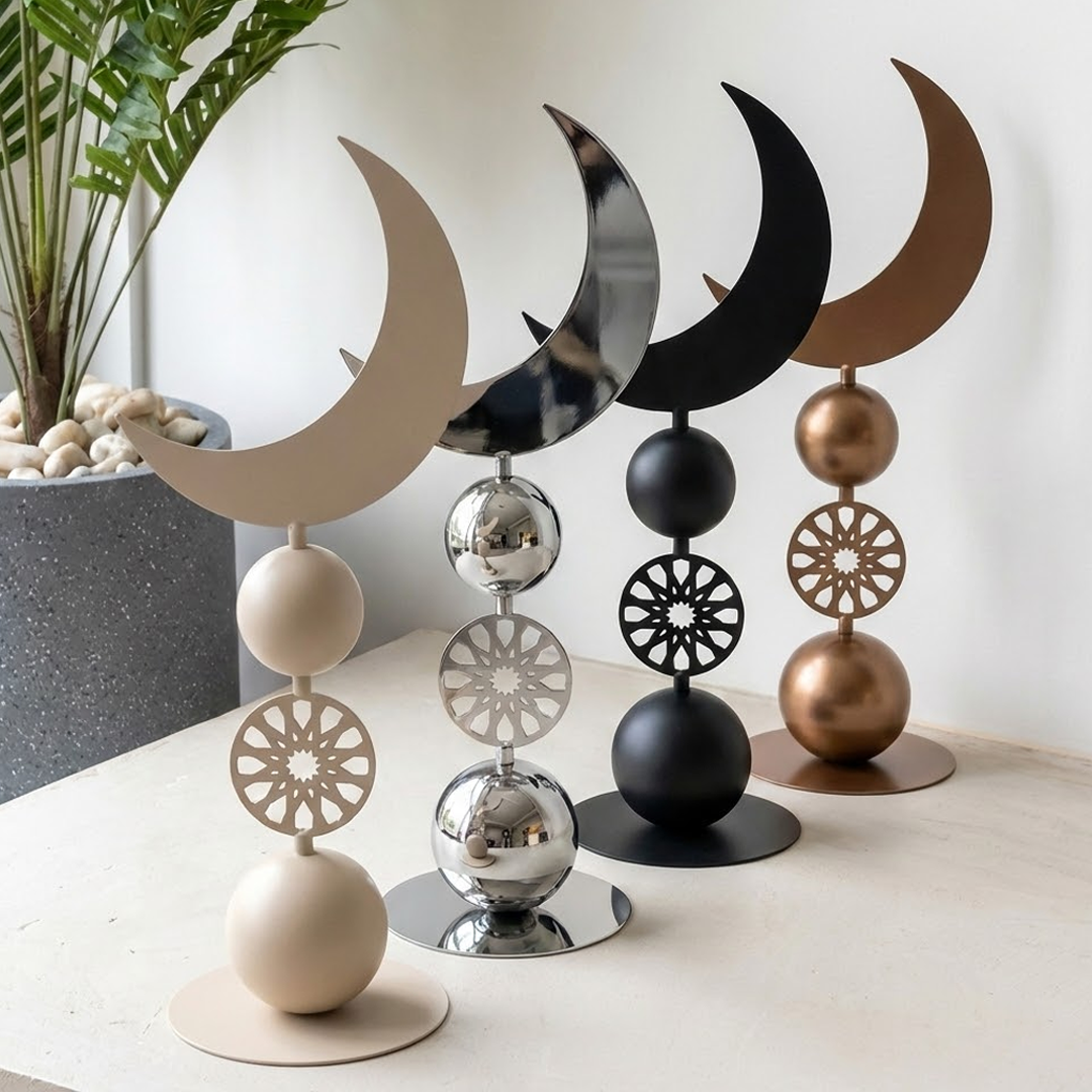 زينة هلال معدنية فاخرة