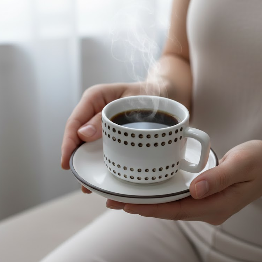 طقم فناجين وصحون قهوة سيراميك 12 قطعة