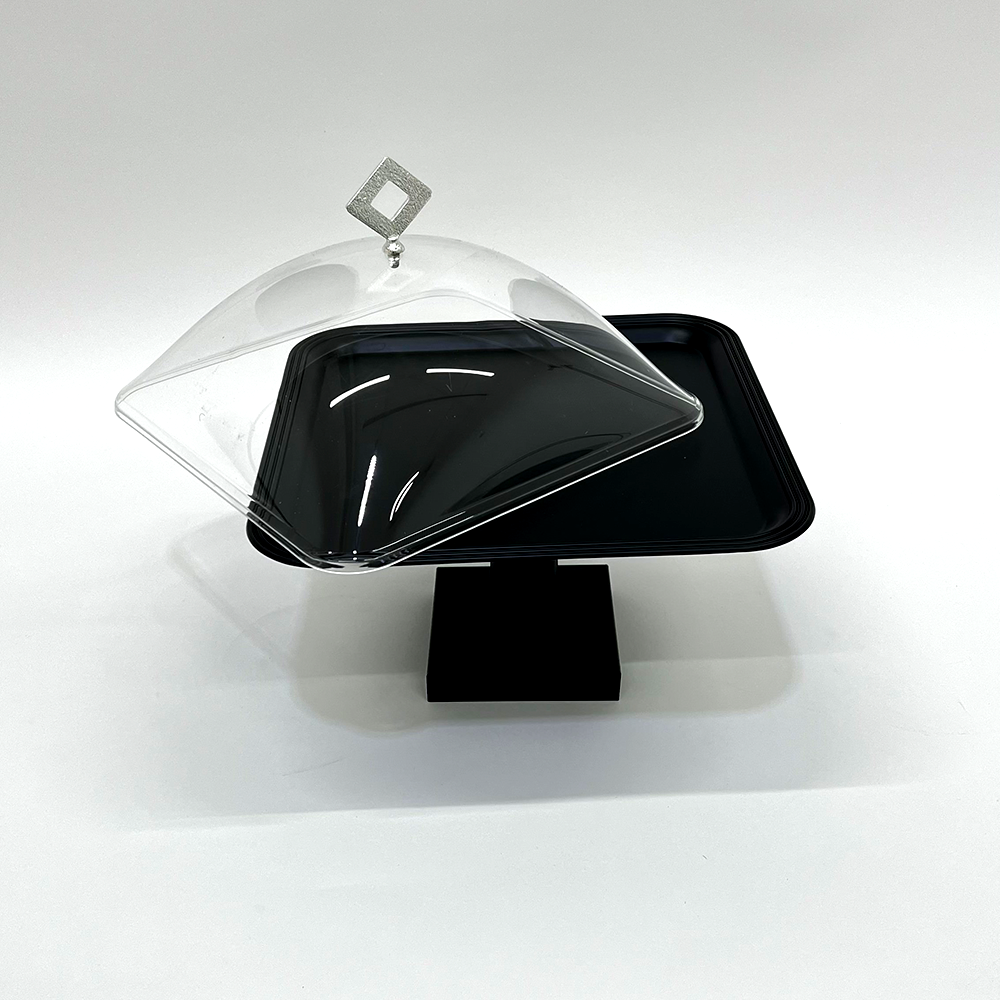 طبق تقديم كيك بغطاء وسط