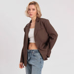 جاكيت نسائي بياقة ٧