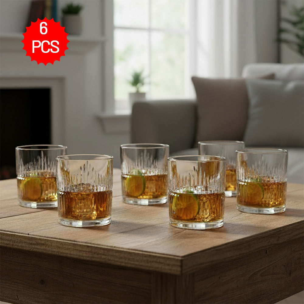 كأس كريستالي مقطوع عموديًا 350 مل - 6 قطع