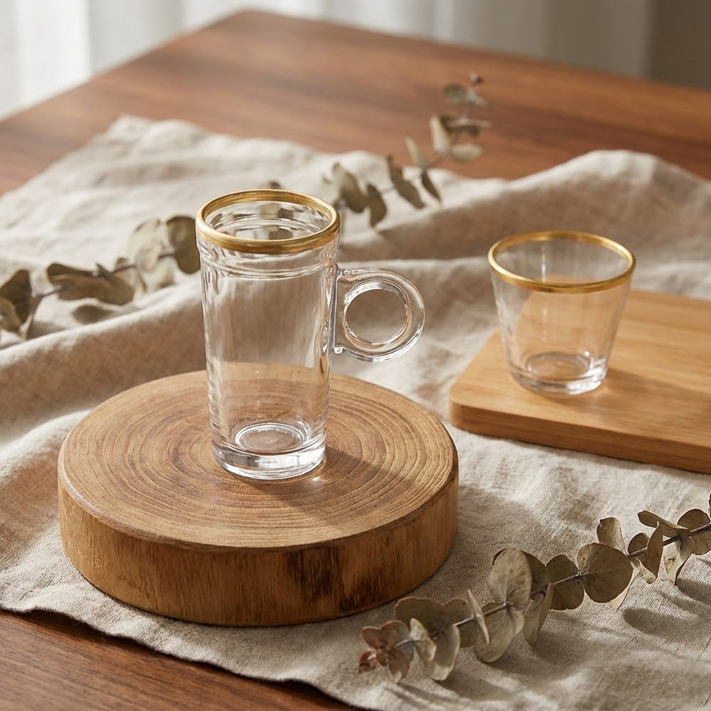 طقم استكانة وفنجان 18 قطعة