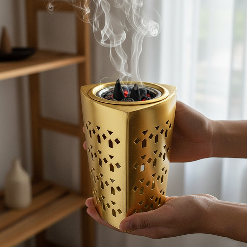 مبخر معدني فاخر بنقوش