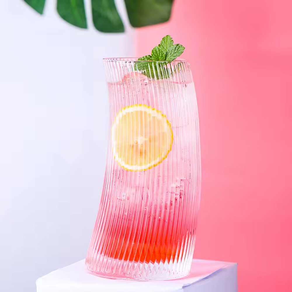 طقم أكواب زجاجية عصرية شفافة 4 قطع (500 مل)