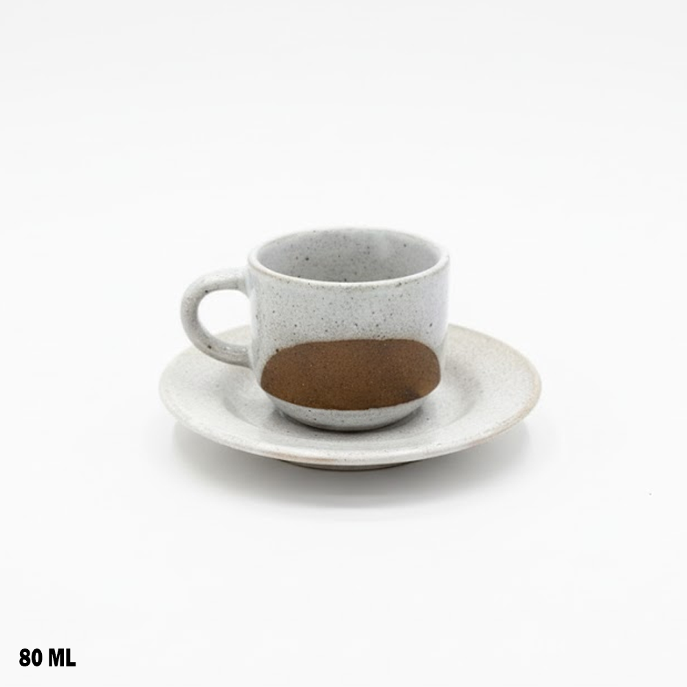 فنجان قهوة مع صحن 80 مل - تصميم عصري