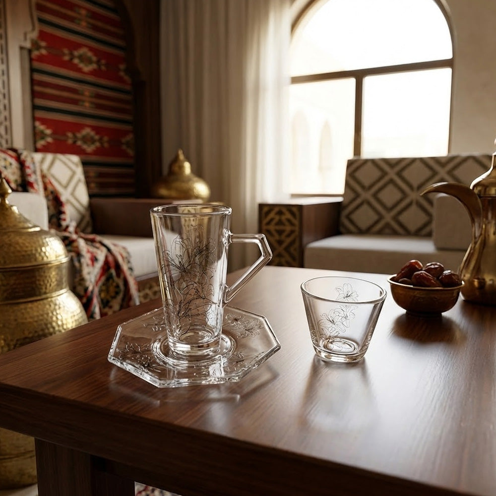 طقم استكانة وفنجان 18قطعة