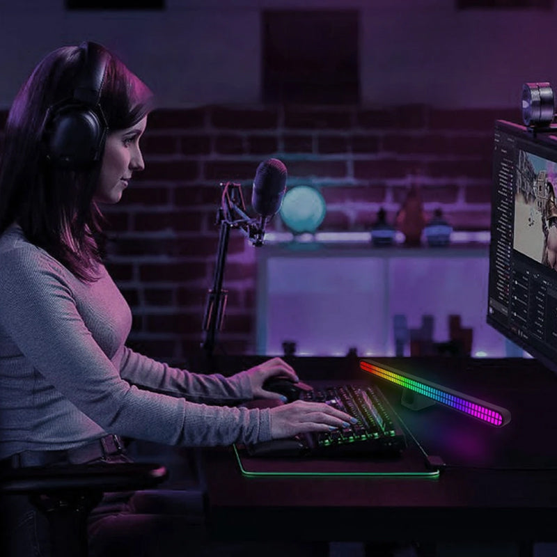 ضوء إيقاعي لاسلكي للتحكم بالصوت RGB،