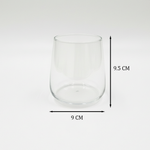 طقم أكواب زجاجية شفافة بيضوية