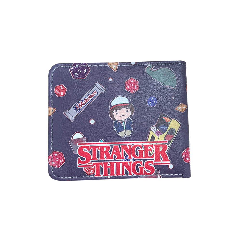 محفظة من جلد البولي يوريثان بطبعة الرسوم المتحركة Strangers Things 26