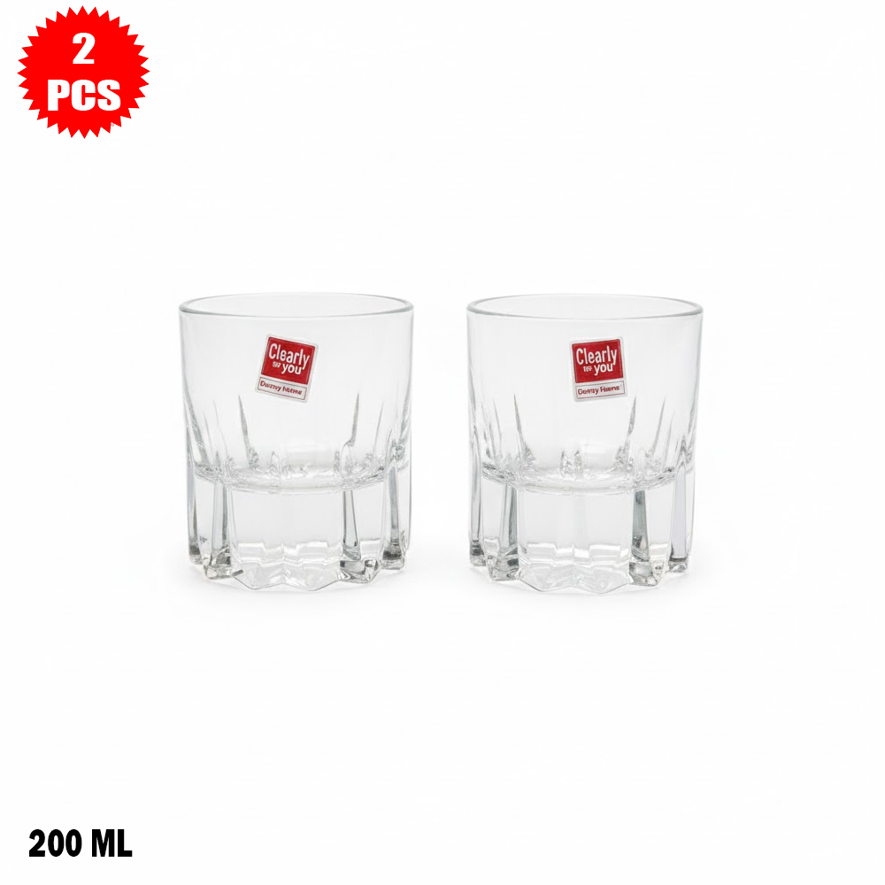 طقم أكواب زجاجية للتقديم 2قطعة