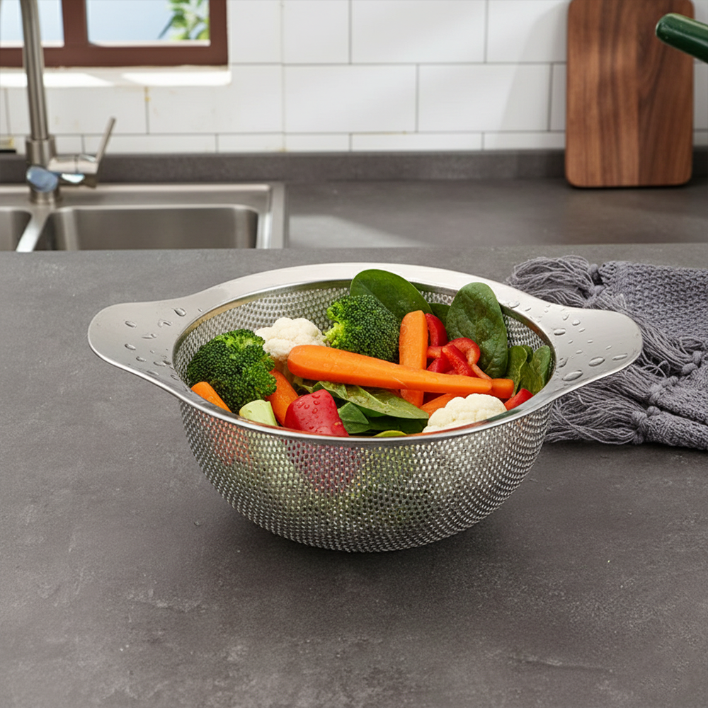 ( S )مصفاة الفولاذ المقاوم للصدأ بمقبض