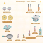 مطبخ خشبي ألعاب للأطفال مع ملحقات