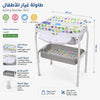 طاولة تبديل مع حوض استحمام