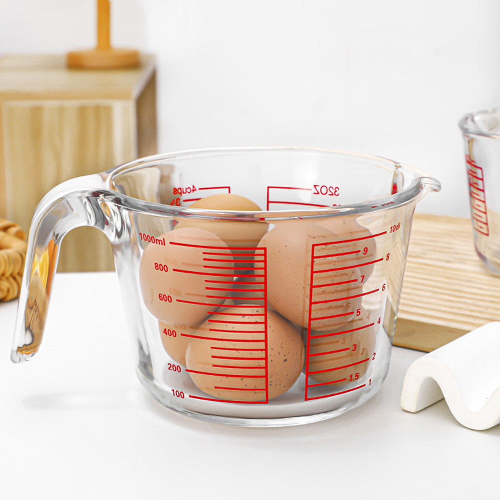 كوب قياس زجاجي مقاوم للحرارة سعة 1000 مل