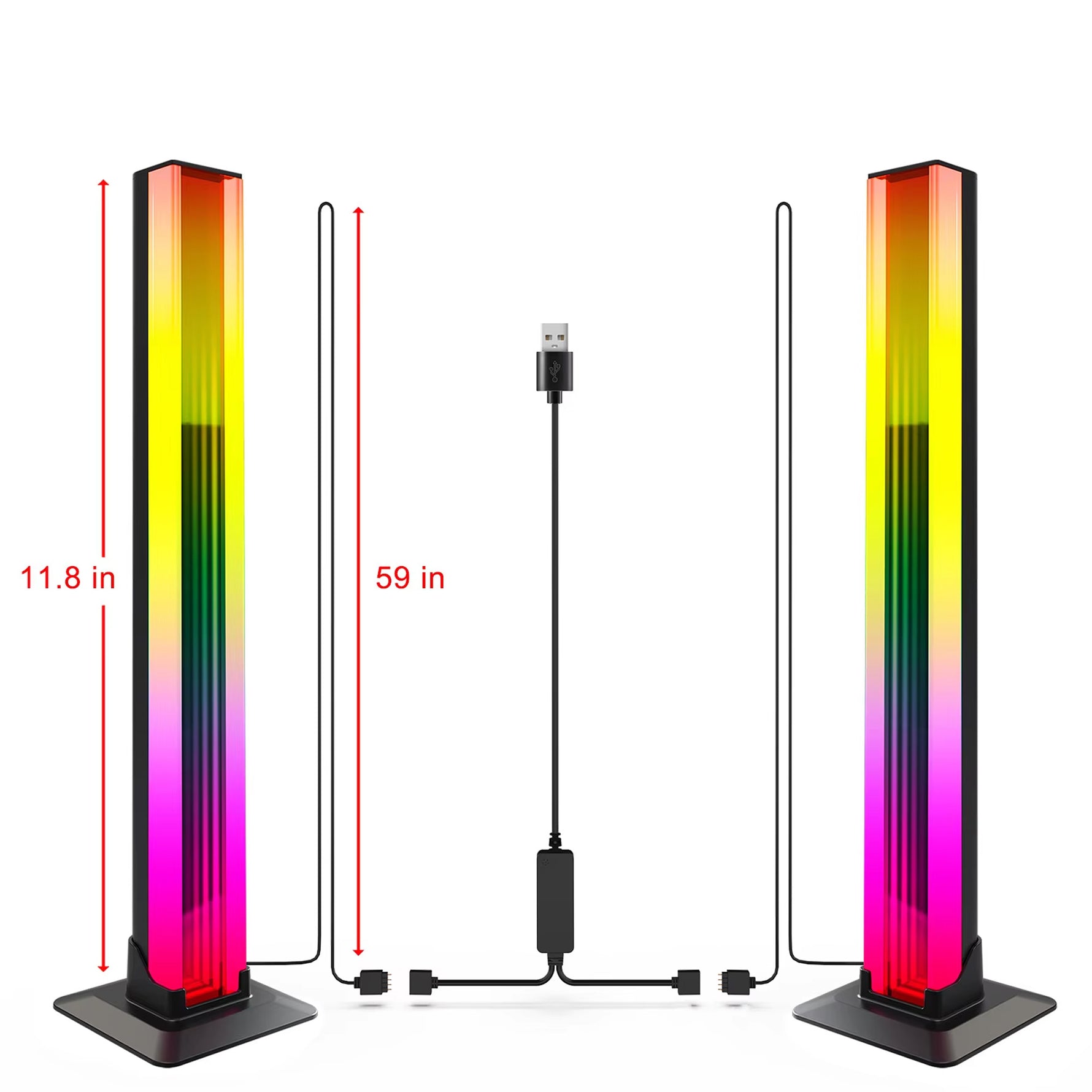 إضاءة RGB موسيقية مزدوجة