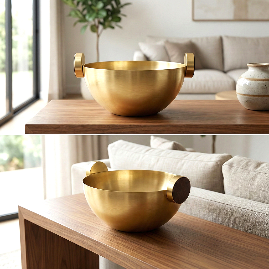 وعاء تقديم معدني وسط