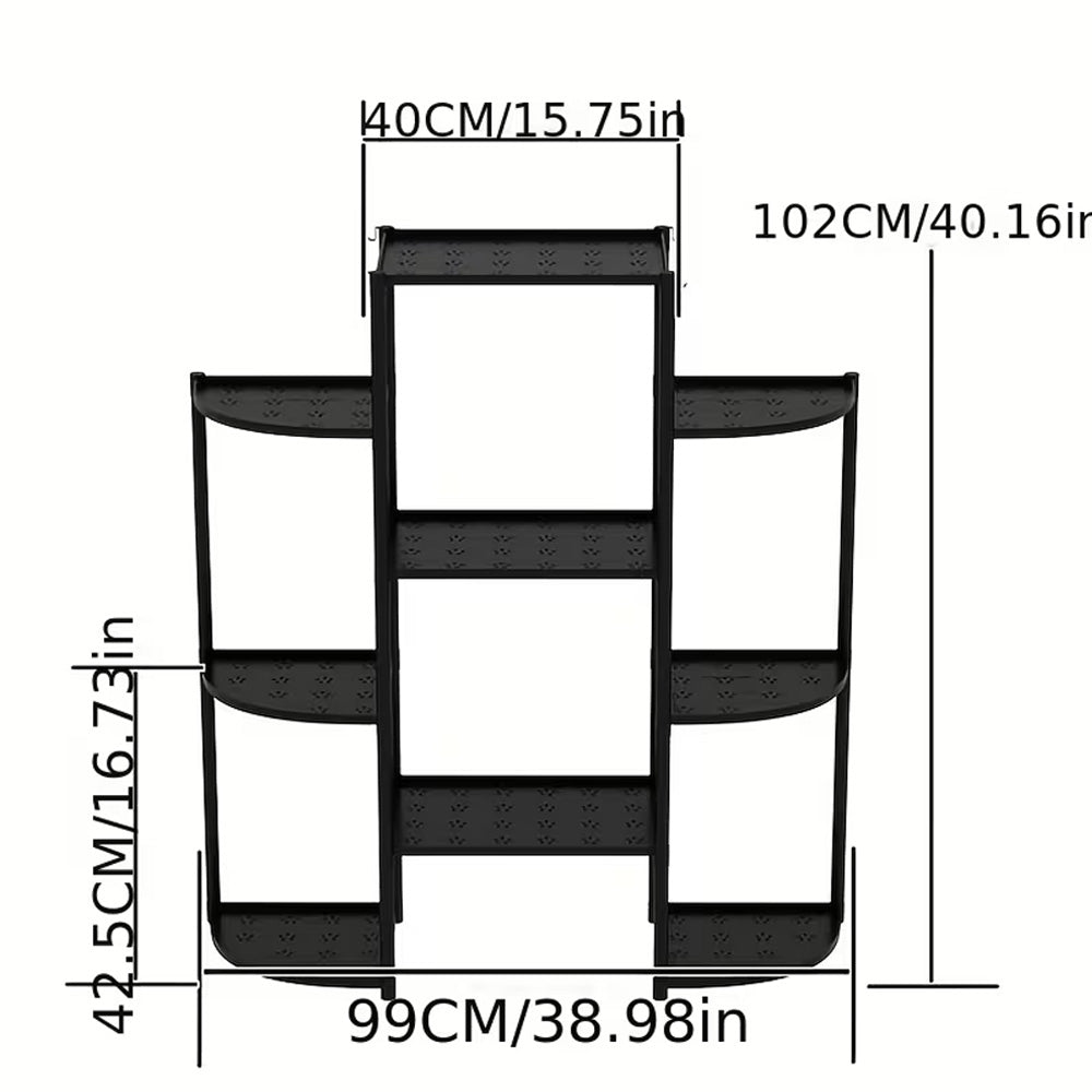 حامل نباتات من الفولاذ والبلاستيك مع 9 رفوف