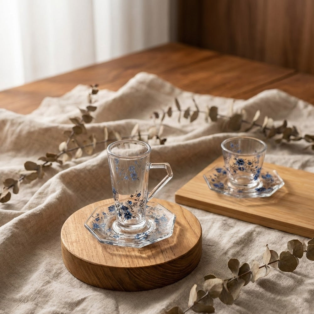 طقم استكانة وفنجان 18قطعة