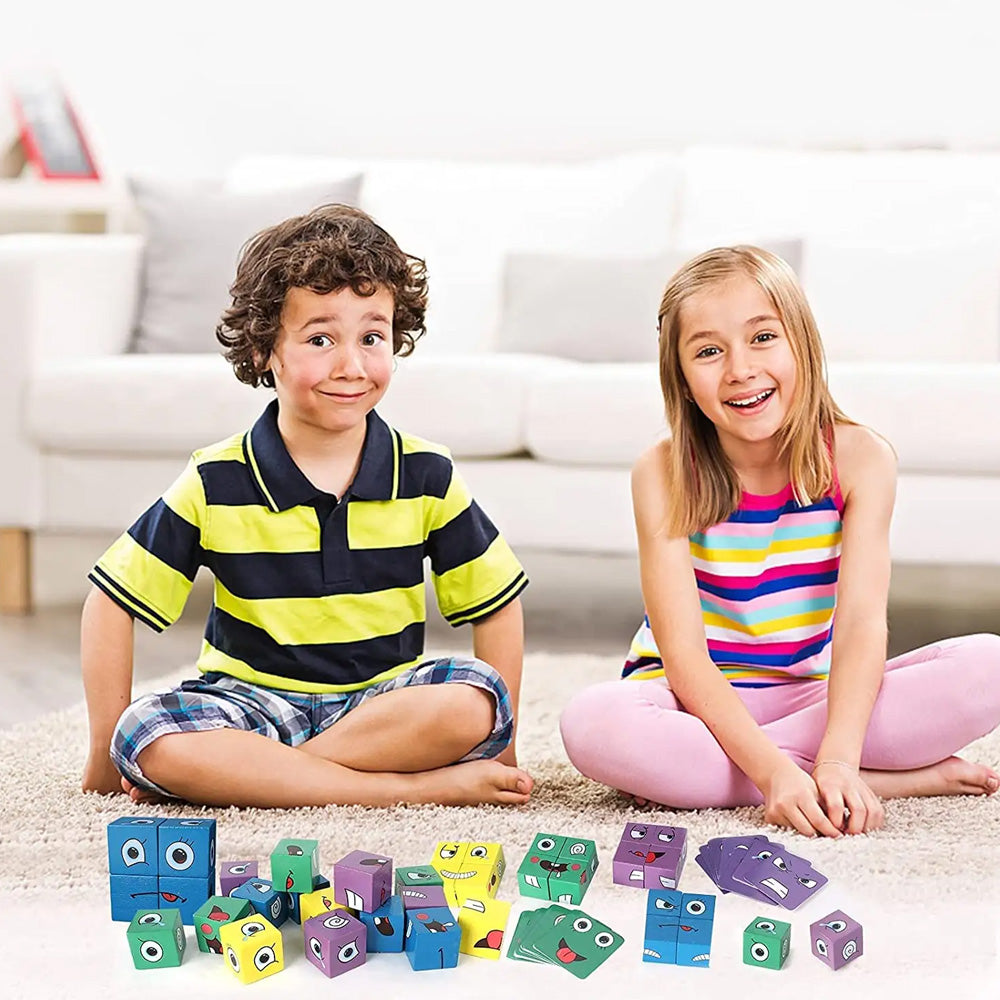 لعبة مكعبات بناء لوحة تغيير الوجه