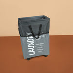 سلة غسيل قابلة للطي مع مقبض وعجلات، موديل: 5