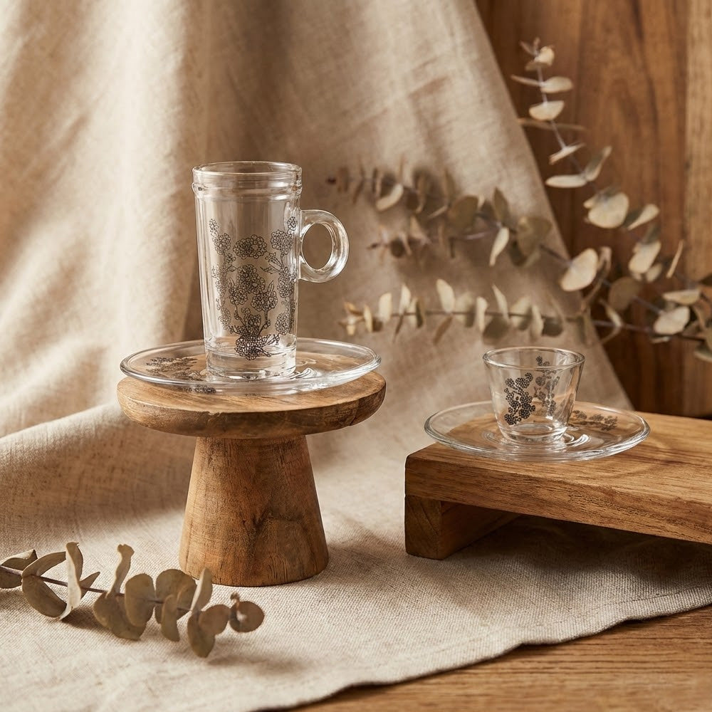 طقم استكانة وفنجان 18 قطعة