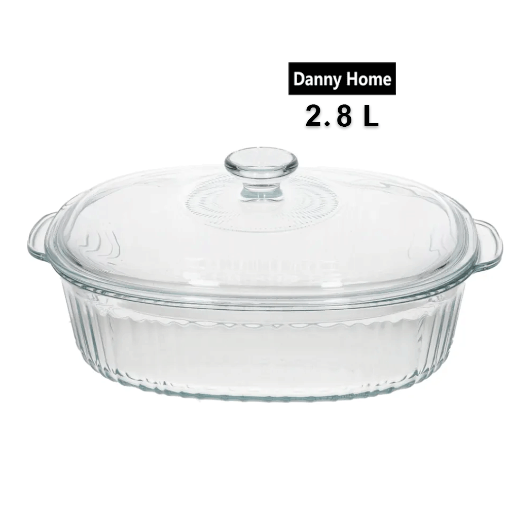 قدر خزفي من زجاج البورسليكات سعة 2.8 لتر