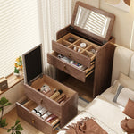 خزانة خشبية مع مرآة مخفية