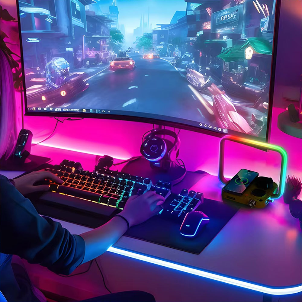 مصباح طاولة متعدد الوظائف 3 في1