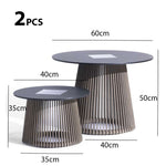 طاولة معدنية بإضاءة طاقة شمسية