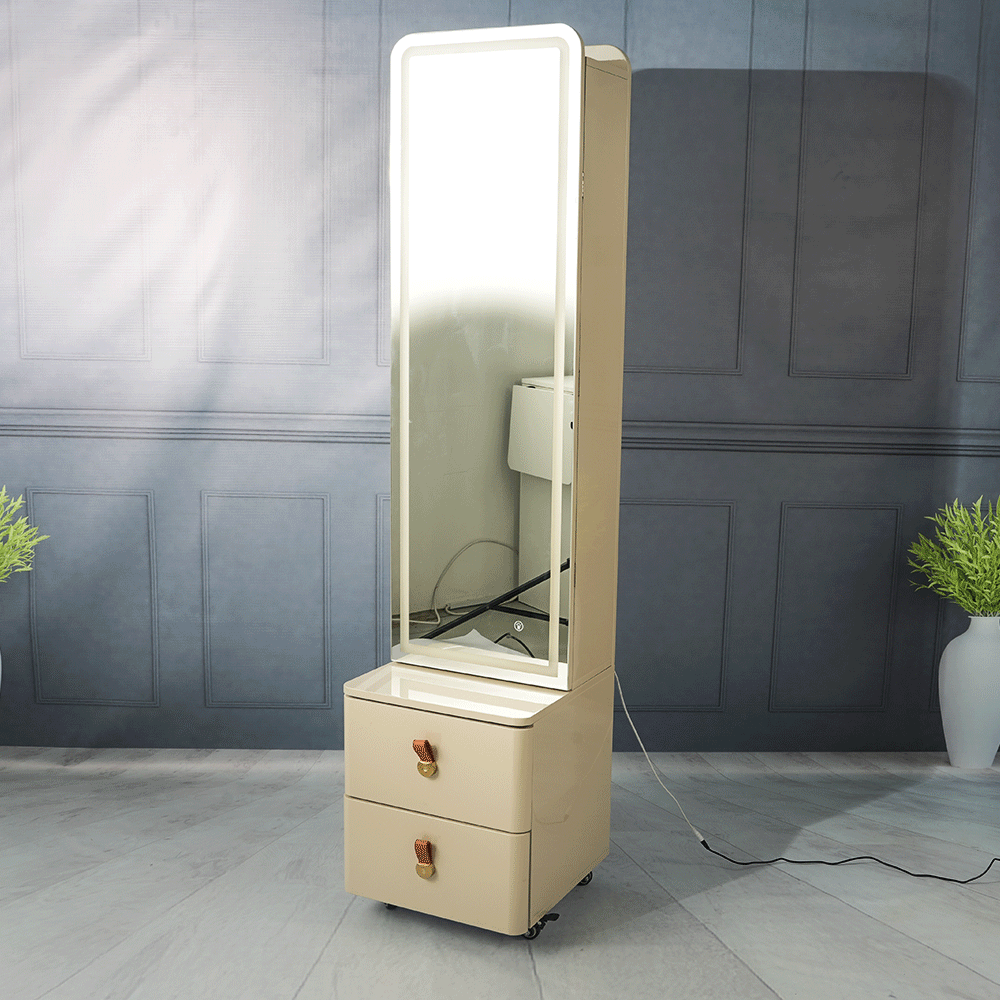 خزانة مع علاقات وأرفف وأدراج