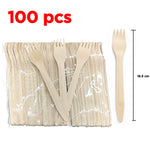شوك خشبية للاستخدام مرة واحدة - 100 قطعة