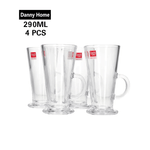 طقم أكواب لاتيه زجاجي 4 قطع 290 مل