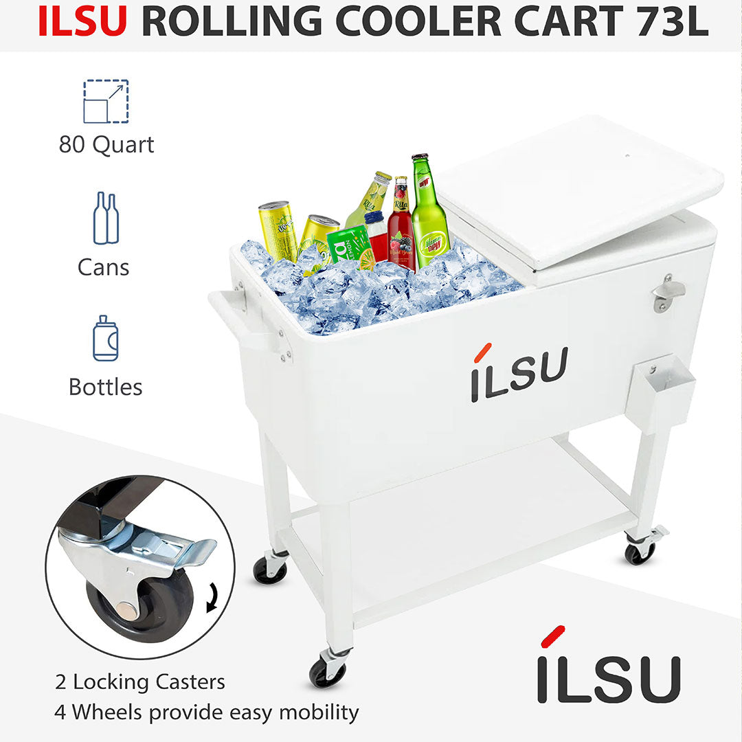 صندوق وعربة تبريد متحرك بسعة 73 لتر من ILSU