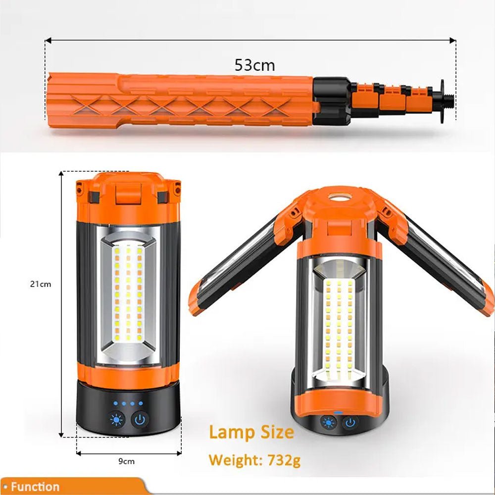 ضوء LED ثلاثي الرؤوس قابل لإعادة الشحن
