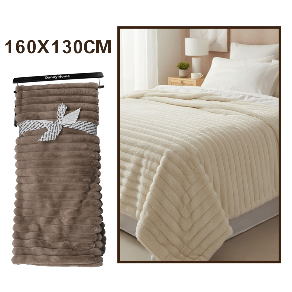 بطانية فاخرة من فرو الأرنب الصناعي