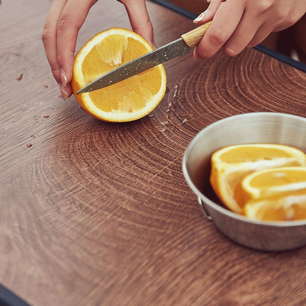 سلة قابلة للطي مع طاولة خشبية متعدد الاستخدام