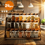 مجموعة توابل زجاجية 24 قطعة
