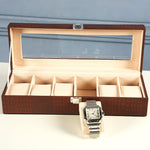 صندوق ساعات جلدي فاخر