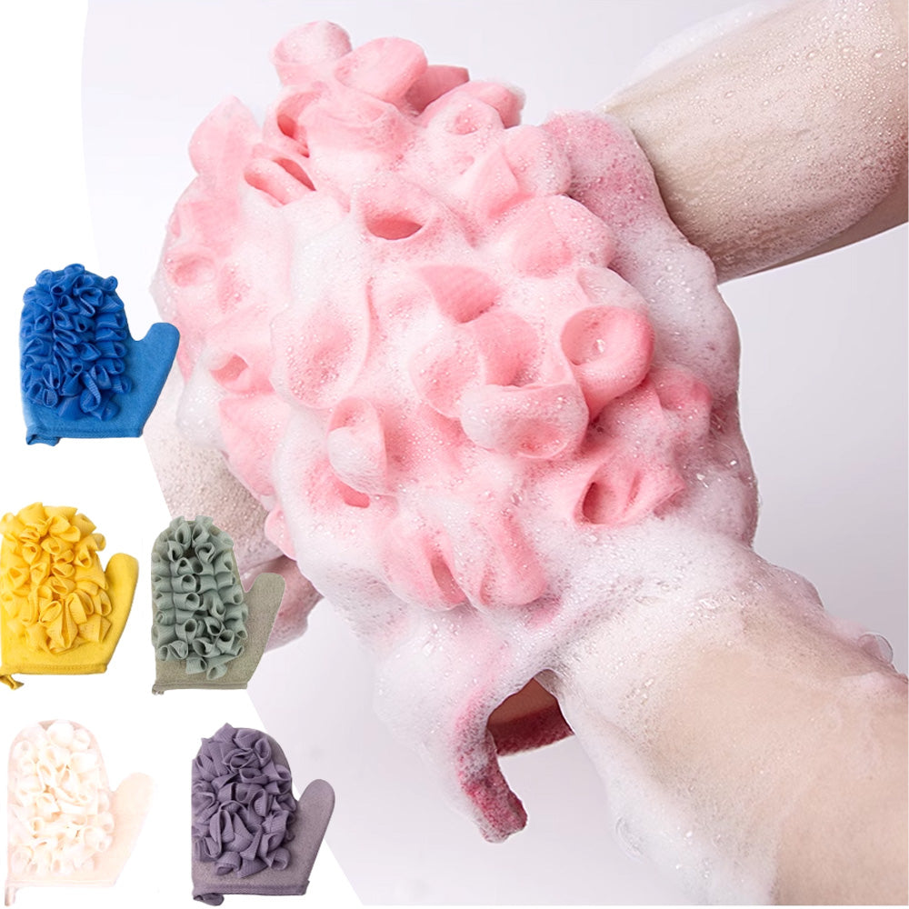 قفازات استحمام بفقاعات ناعمة