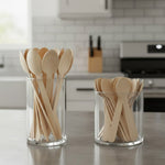 ملاعق خشبية للاستخدام مرة واحدة (100 قطعة)