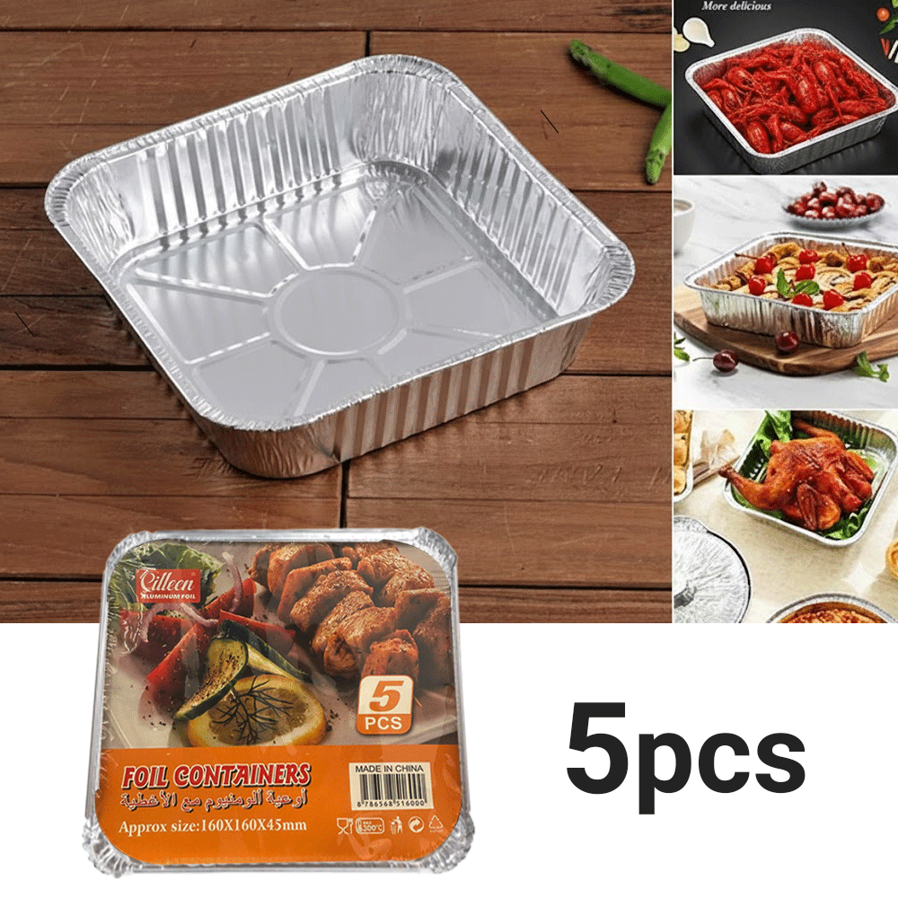 وعاء ألمنيوم مربع صغير