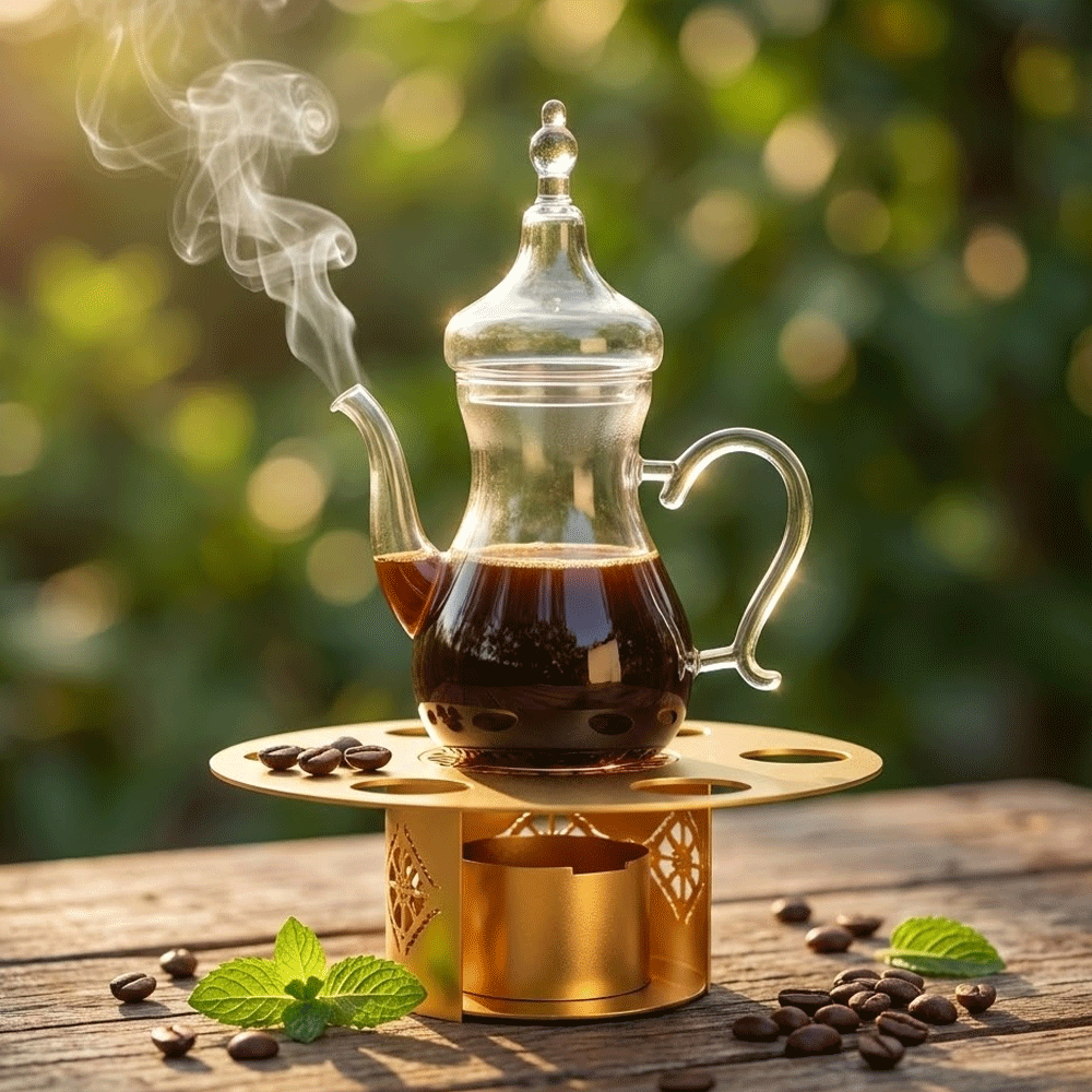 دلة فاخرة مع حامل 950 مل