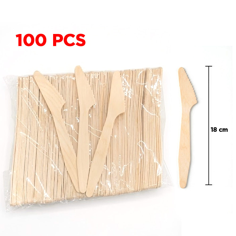 شوك خشبية للاستخدام مرة واحدة - 100 قطعة