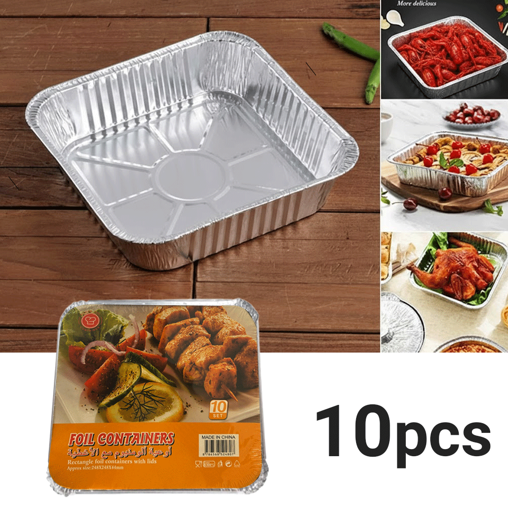 وعاء ألمنيوم مربع كبير