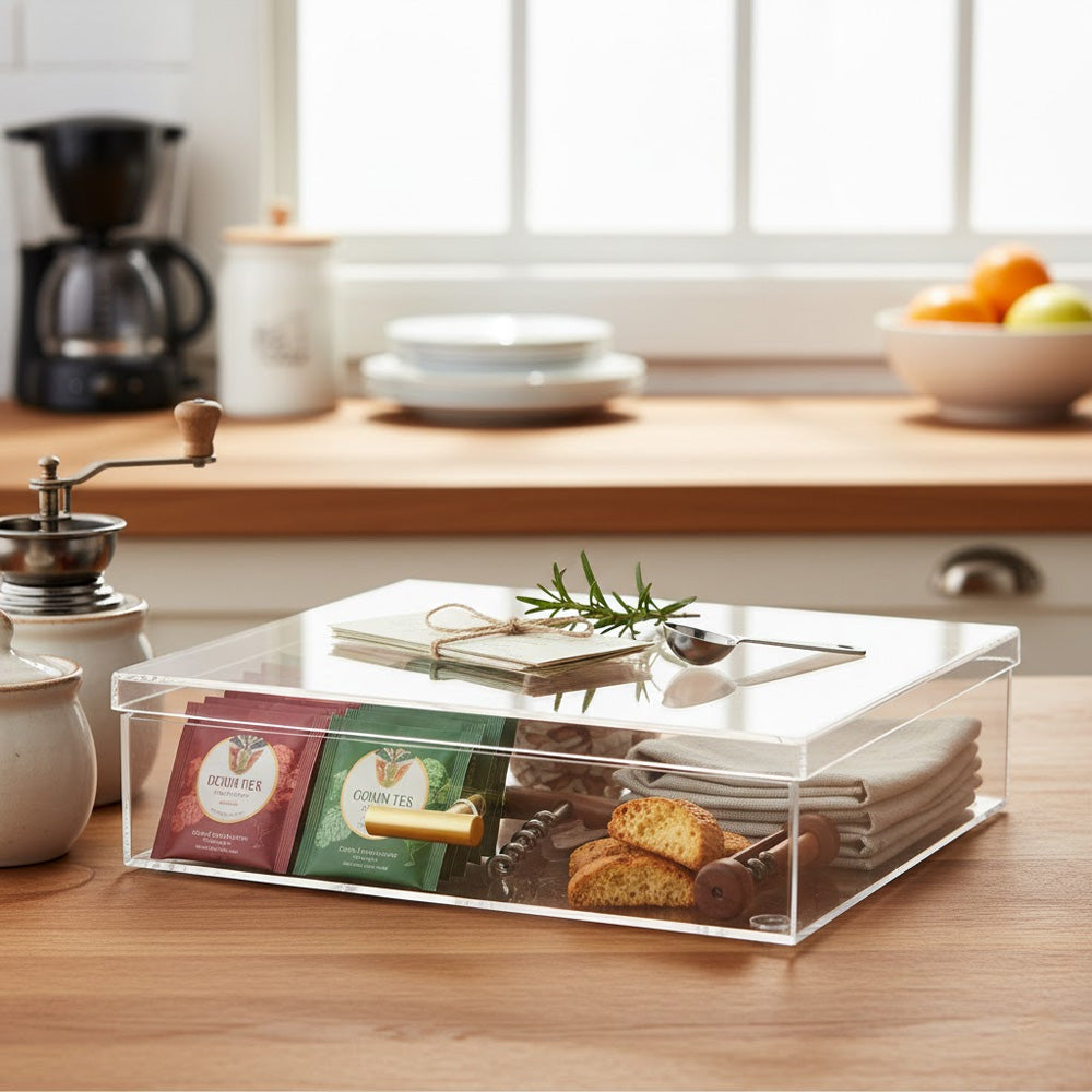 صندوق تخزين متعدد الأغراض مع غطاء