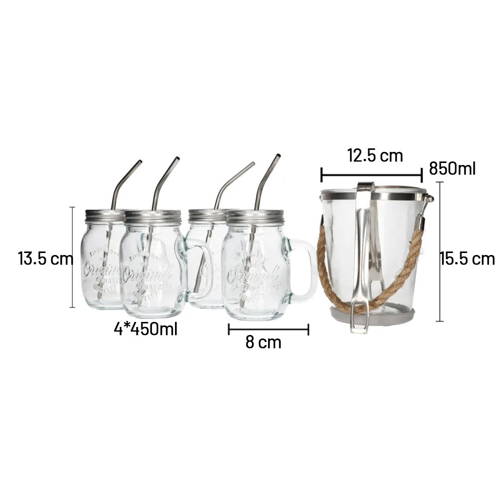 طقم أدوات شرب ماسون جار 6 قطع