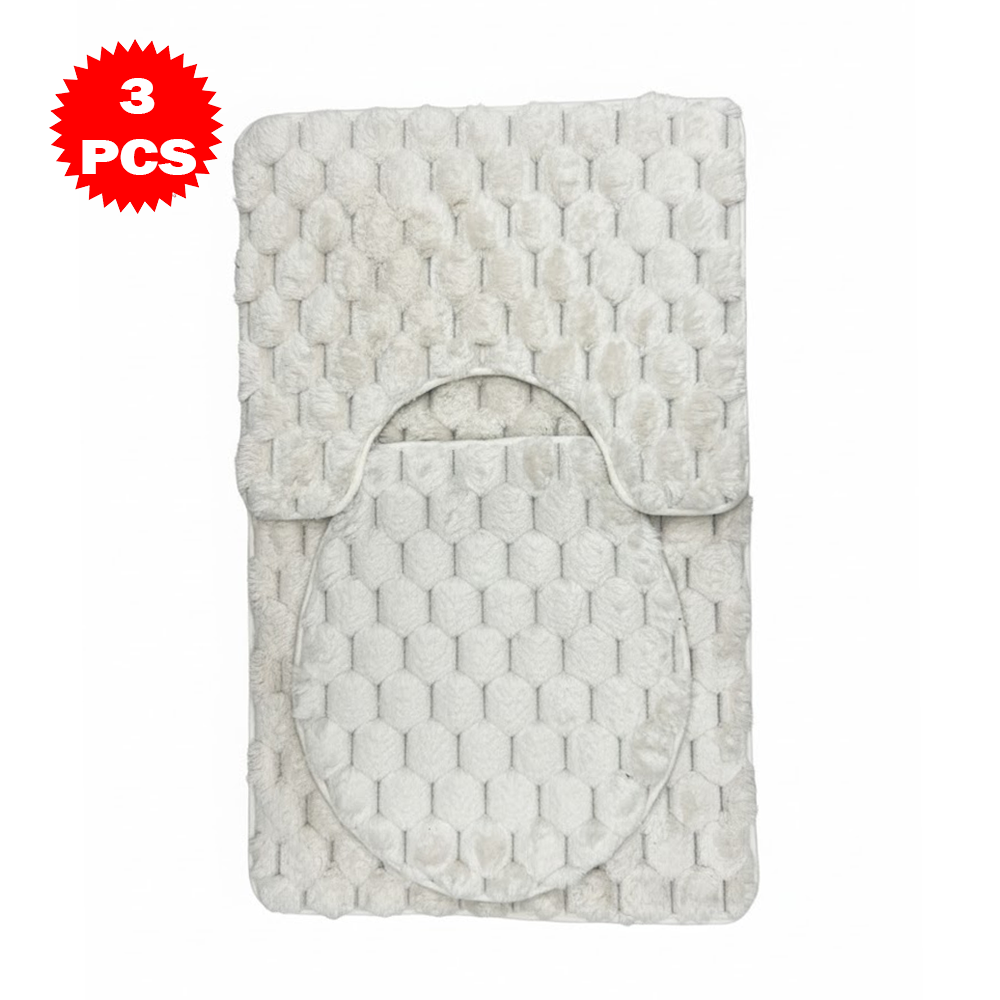 طقم سجاد حمام من 3 قطع مضاد للانزلاق