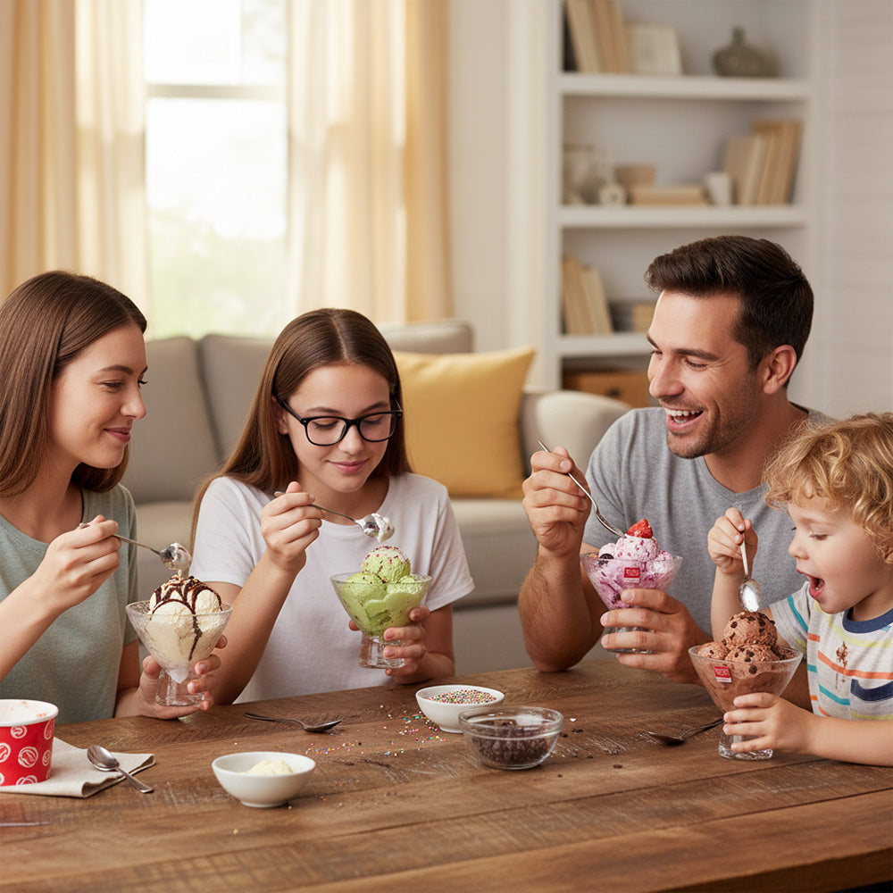 طقم أوعية حلوى زجاجية 4 قطع 180 مل