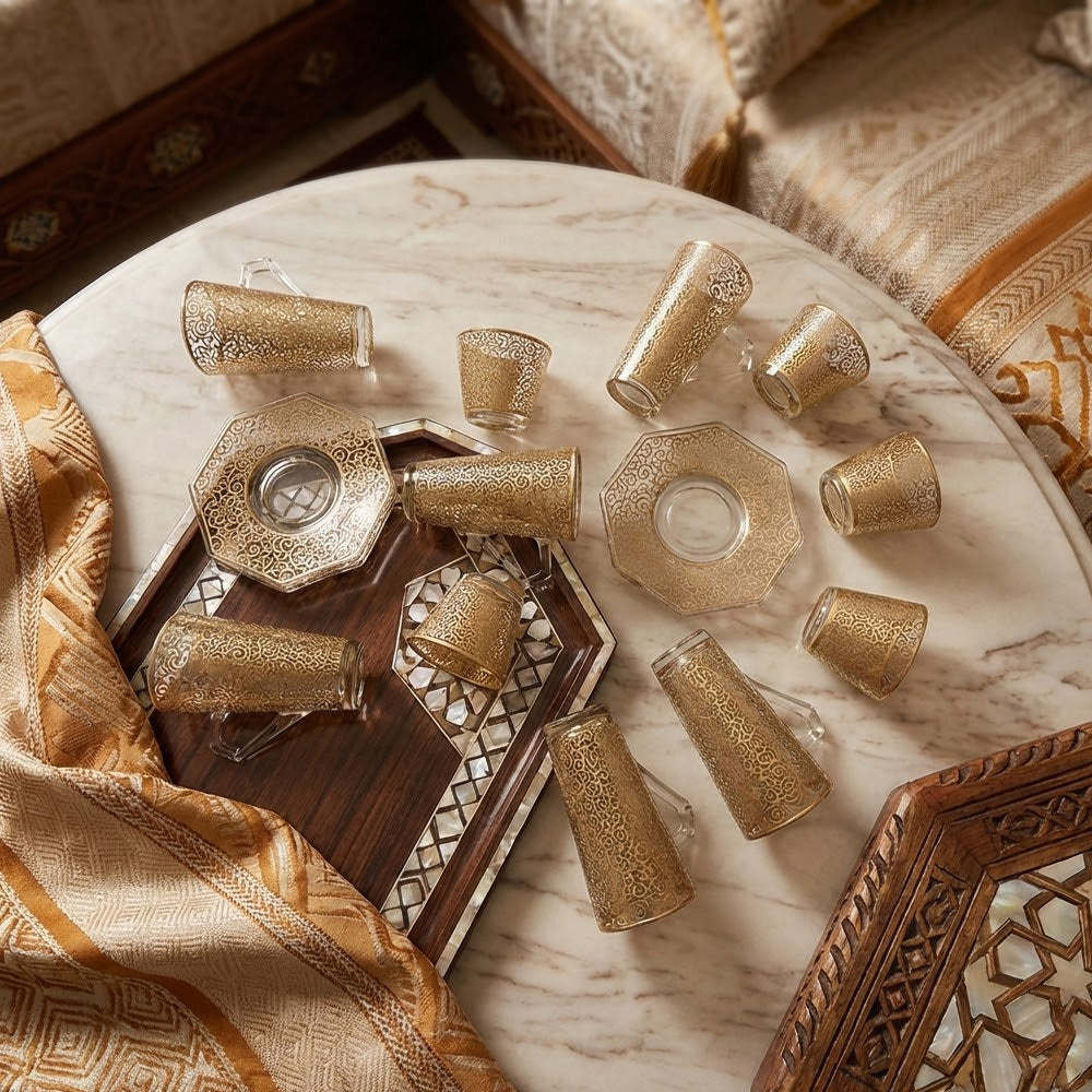 طقم استكانة وفنجان 18قطعة